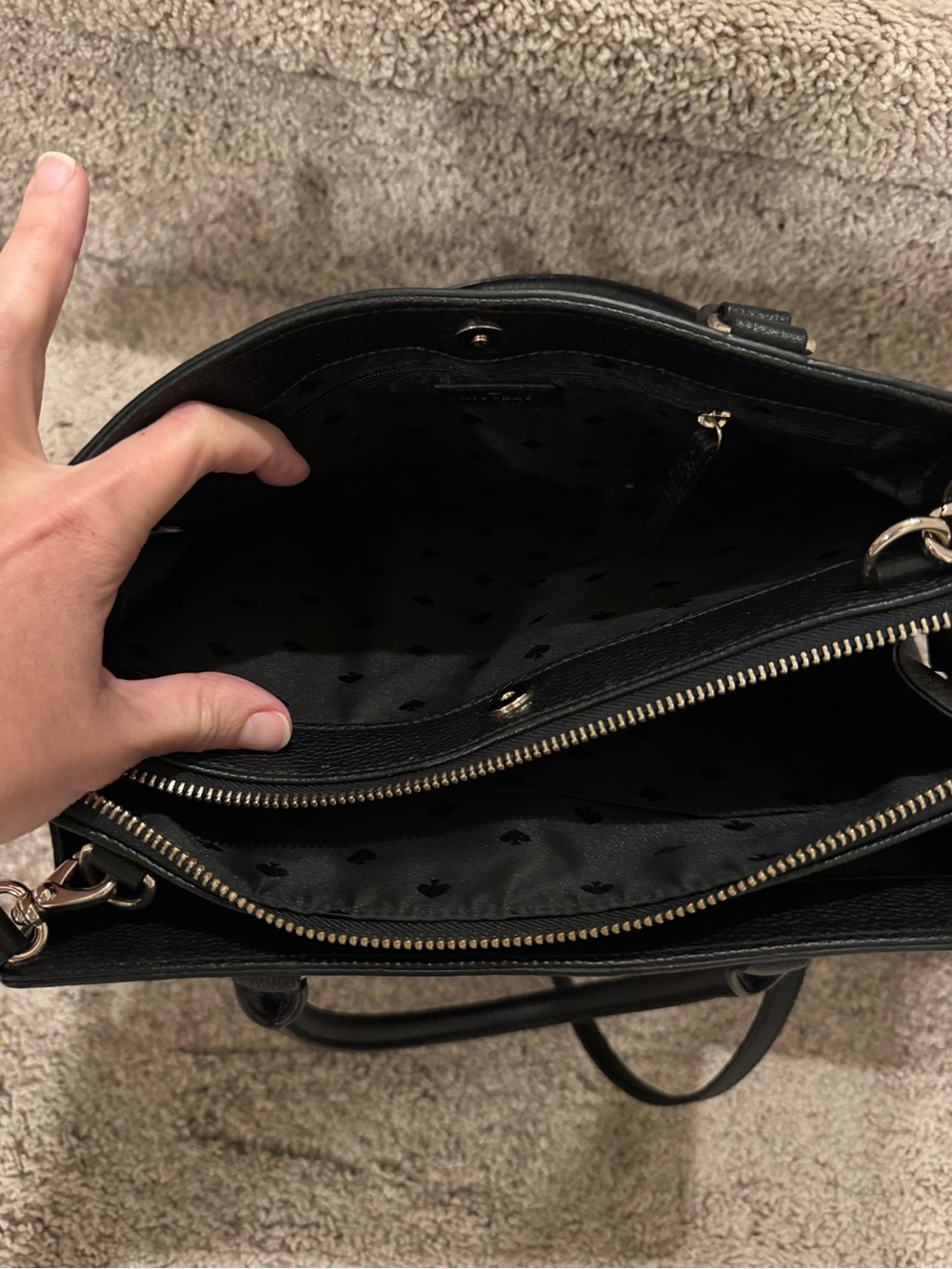 Kate Spade New York Black Pebbled Leather Kyla Satchel Shoulder Bag Crossbody - Picture 4 of 11